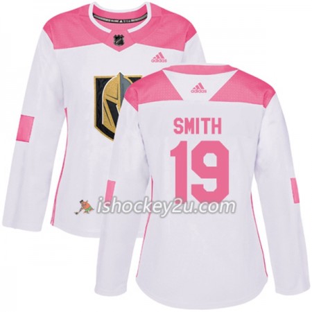 Dame NHL Vegas Golden Knights Trøje Reilly Smith 19 Adidas 2017-2018 Hvid Lyserød Fashion Authentic